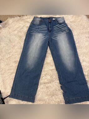 Flamingals wide leg 2XL stretchy denim jeans Fg7-17